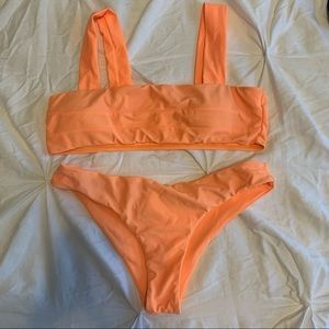 Neon orange bikini set